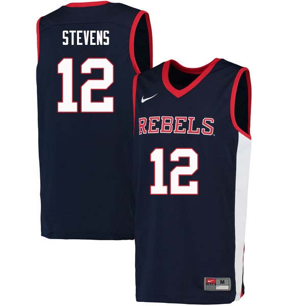 Bruce Stevens Ole Miss Rebels NCAA Men's Navy #12 Stitched Limited College Football Jersey SYO1658QB